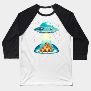 Funny Pizza Ufo, Pizza Lover Baseball T-Shirt